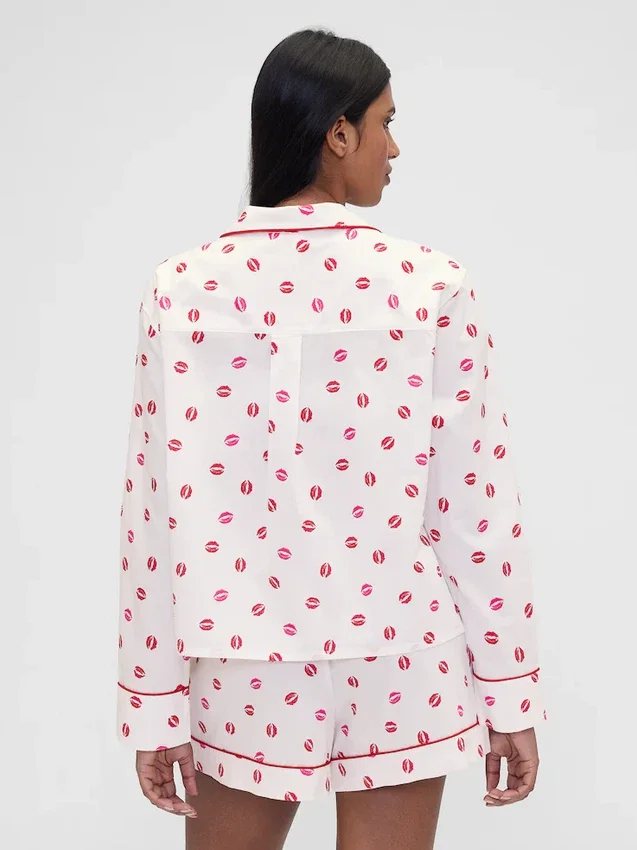 Chemise de pyjama ample en popeline « Kiss » GAP × Summer Fridays