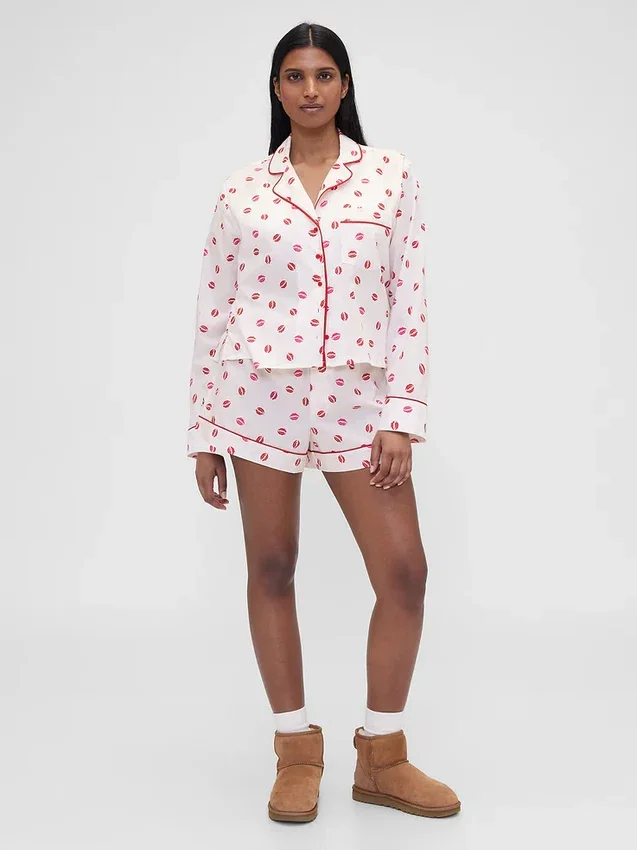 Chemise de pyjama ample en popeline « Kiss » GAP × Summer Fridays