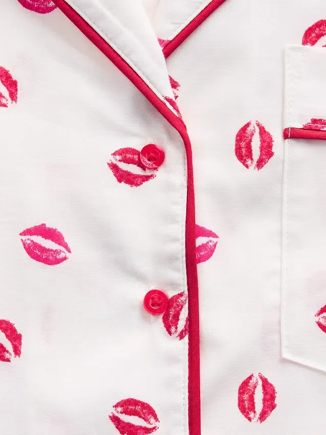 Chemise de pyjama ample en popeline « Kiss » GAP × Summer Fridays