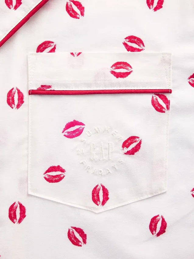 Chemise de pyjama ample en popeline « Kiss » GAP × Summer Fridays
