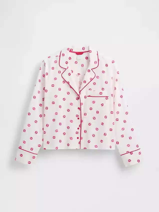 Chemise de pyjama ample en popeline « Kiss » GAP × Summer Fridays