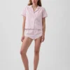 Chemise de pyjama courte en popeline