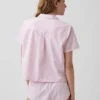 Chemise de pyjama courte en popeline