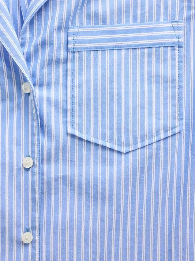 Chemise de pyjama courte en popeline