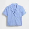 Chemise de pyjama courte en popeline