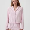 Chemise de pyjama courte oversize en popeline