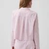 Chemise de pyjama courte oversize en popeline
