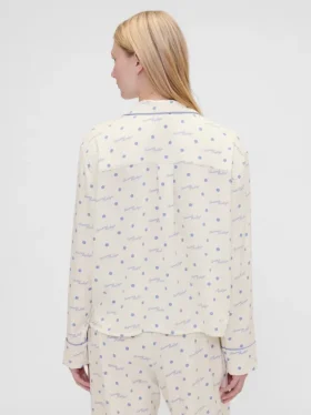 Chemise de pyjama en flanelle ample à pois GAP × Summer Fridays