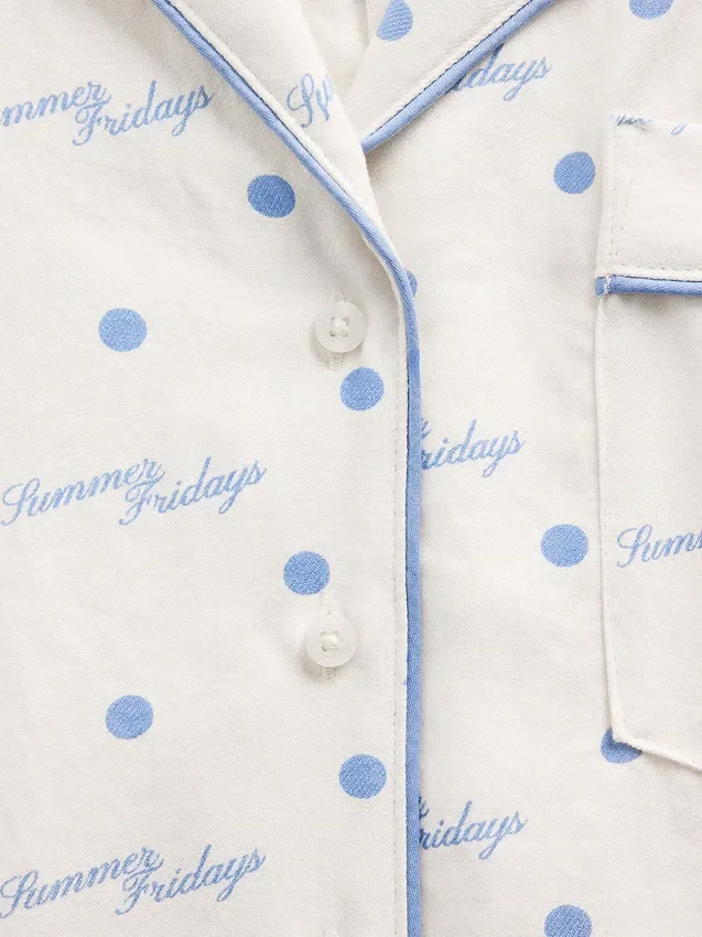 Chemise de pyjama en flanelle ample à pois GAP × Summer Fridays