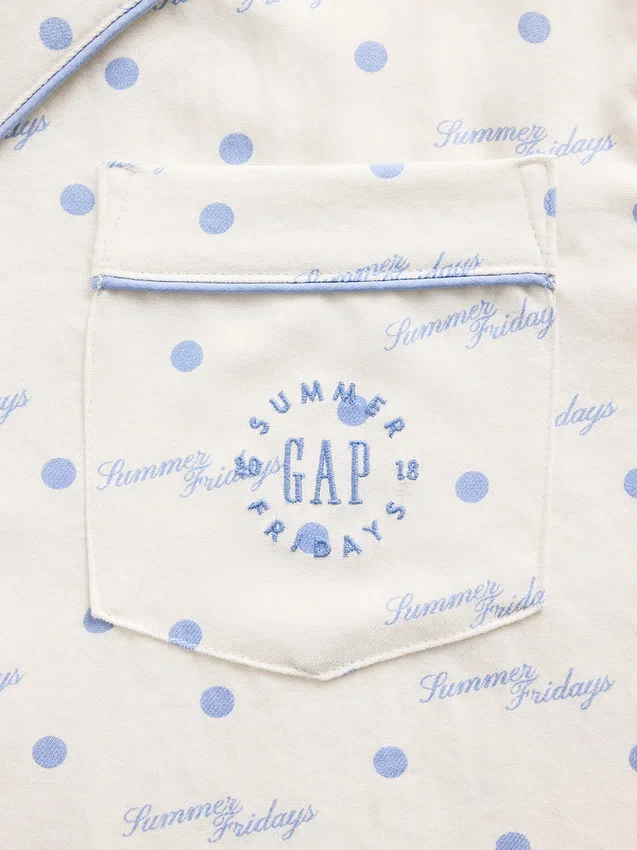 Chemise de pyjama en flanelle ample à pois GAP × Summer Fridays
