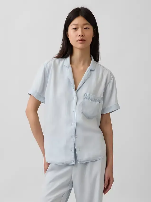 Chemise de pyjama en popeline