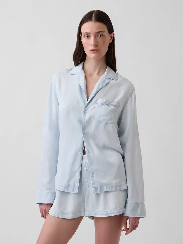 Chemise de pyjama en popeline