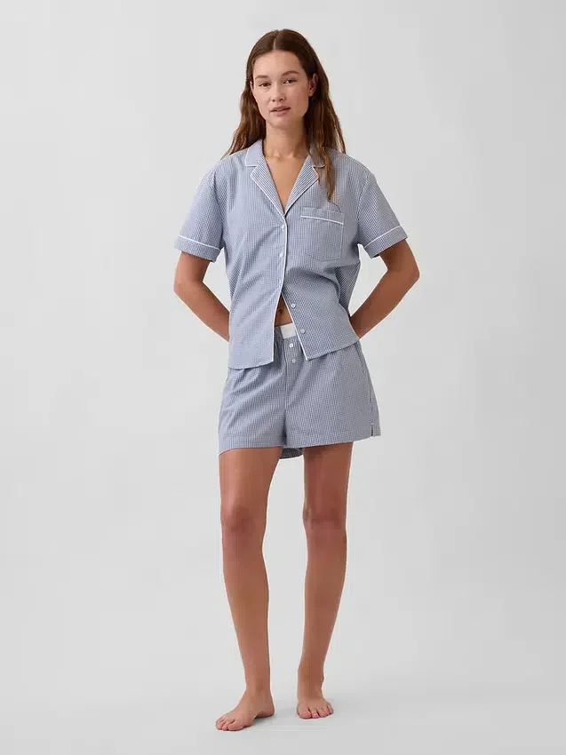 Boxer de pyjama en popeline