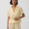 Chemise de pyjama oversize en gaze froissée