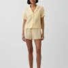 Chemise de pyjama oversize en gaze froissée