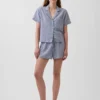 Chemise de pyjama oversize en gaze froissée