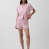 Chemise de pyjama oversize en gaze froissée