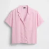 Chemise de pyjama oversize en gaze froissée