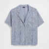 Chemise de pyjama oversize en gaze froissée