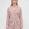Chemise de pyjama à rayures en flanelle ample GAP × Summer Fridays