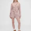 Chemise de pyjama à rayures en flanelle ample GAP × Summer Fridays