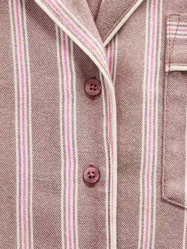 Chemise de pyjama à rayures en flanelle ample GAP × Summer Fridays
