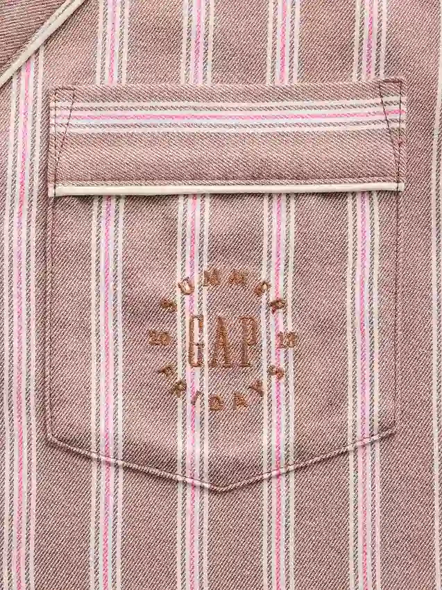 Chemise de pyjama à rayures en flanelle ample GAP × Summer Fridays