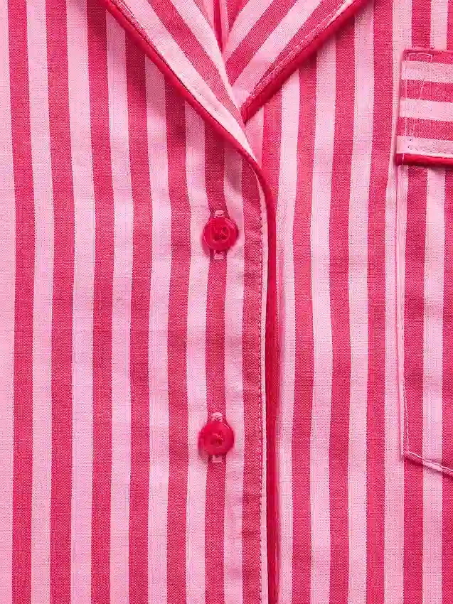 Chemise de pyjama à rayures en popeline ample GAP × Summer Fridays