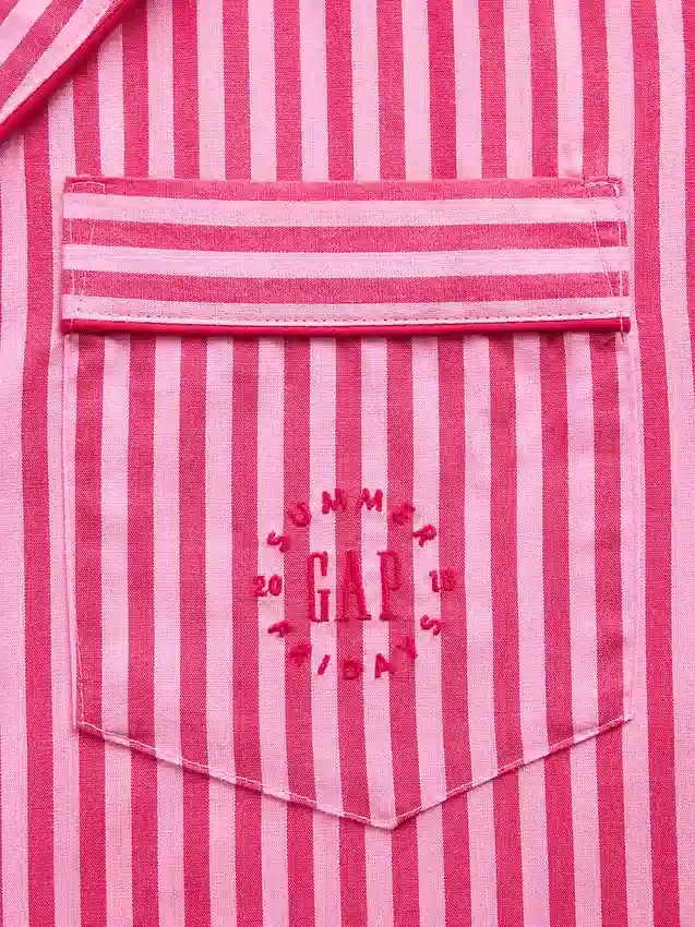 Chemise de pyjama à rayures en popeline ample GAP × Summer Fridays