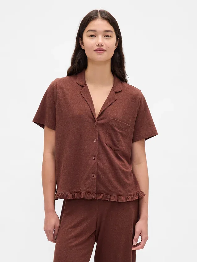 Chemise de pyjama à volants