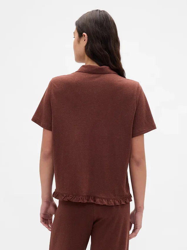 Chemise de pyjama à volants