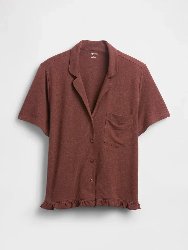 Chemise de pyjama à volants