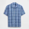 Chemise de vacances ample à carreaux texturés pour enfant