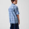 Chemise de vacances ample à carreaux texturés pour enfant