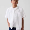 Chemise de vacances décontractée en lin et coton pour enfant