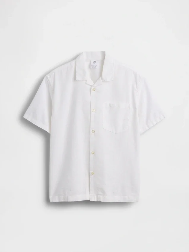 Chemise de vacances décontractée en lin et coton pour enfant