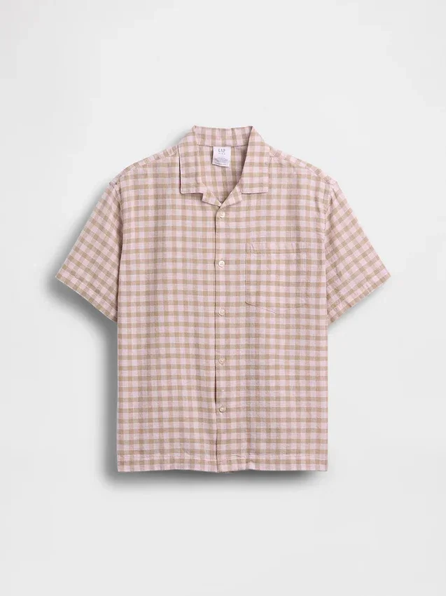 Chemise de vacances décontractée en lin et coton pour enfant