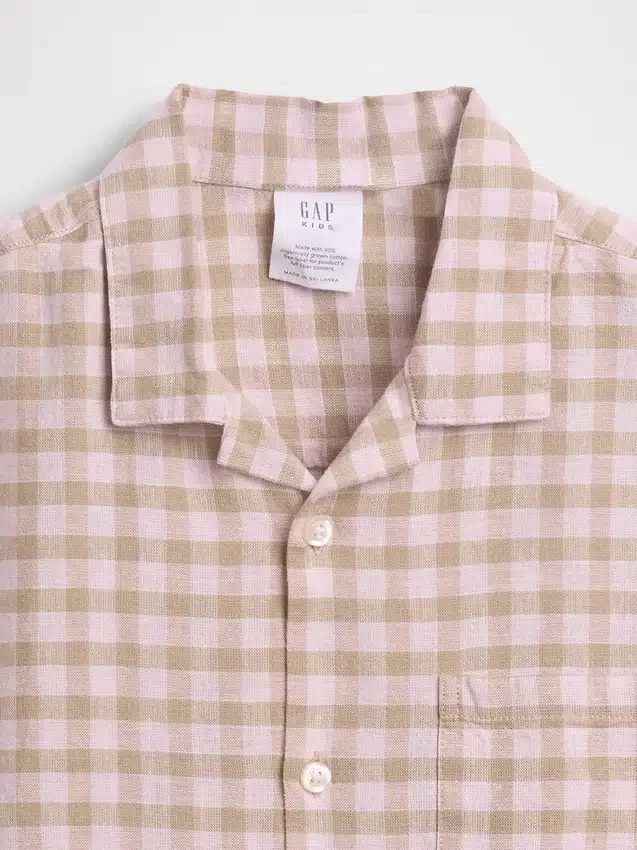 Chemise de vacances décontractée en lin et coton pour enfant