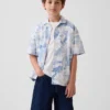 Chemise de vacances décontractée à motif floral texturé pour enfant