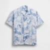 Chemise de vacances décontractée à motif floral texturé pour enfant