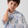 Chemise de vacances décontractée à motif floral texturé pour enfant