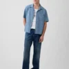 Chemise de vacances en denim dobby