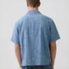 Chemise de vacances en denim dobby