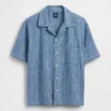 Chemise de vacances en denim dobby