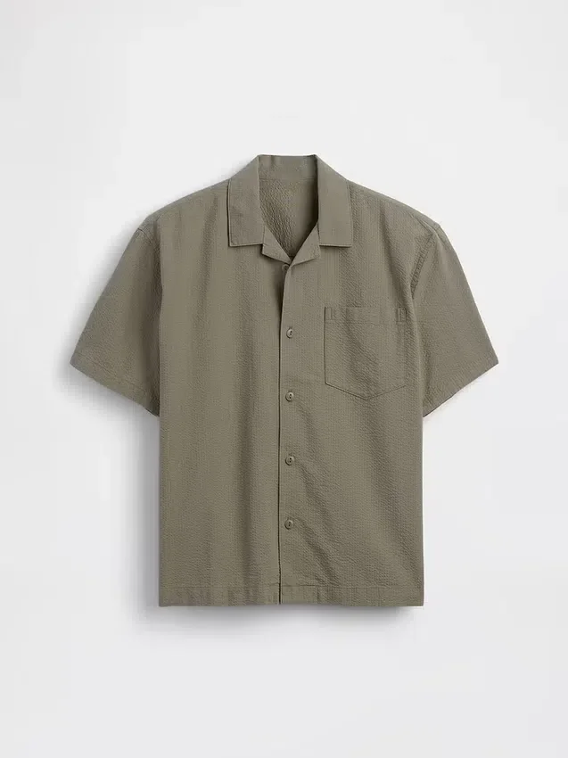 Chemise de vacances texturée à la coupe décontractée pour enfants