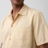 Chemise en coton dobby à ourlet droit et coupe décontractée