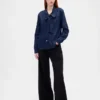 Chemise en denim à col noué