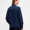 Chemise en denim à col noué