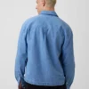 Chemise en denim à coupe décontractée et ourlet droit