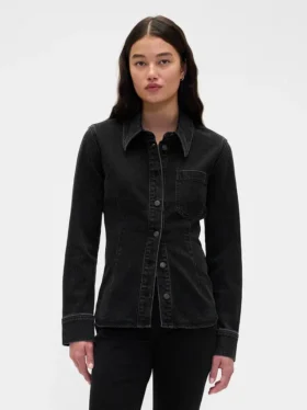 Chemise en denim à coutures resserrées